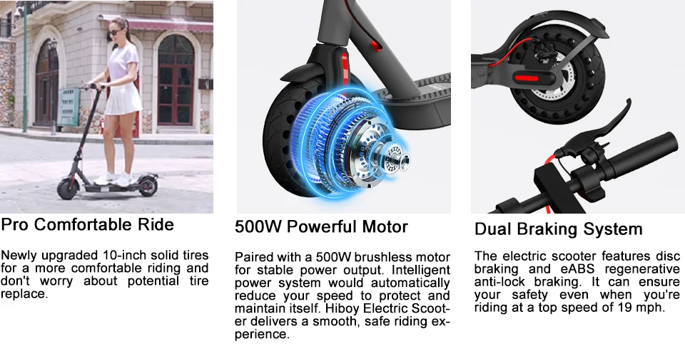 Scooter électrique Hiboy S2 Pro, moteur 500W, 10 & Maroc