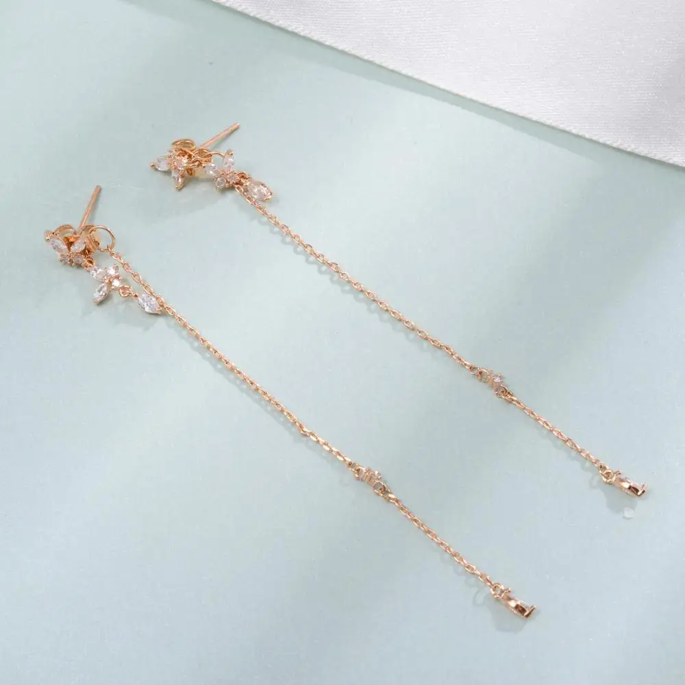 Shiny Zircon Long Tassel Earrings Fashion Ear Jewelry for Women Luxury Brand Multi s Lightweight Dangler Wholesale | Украшения и