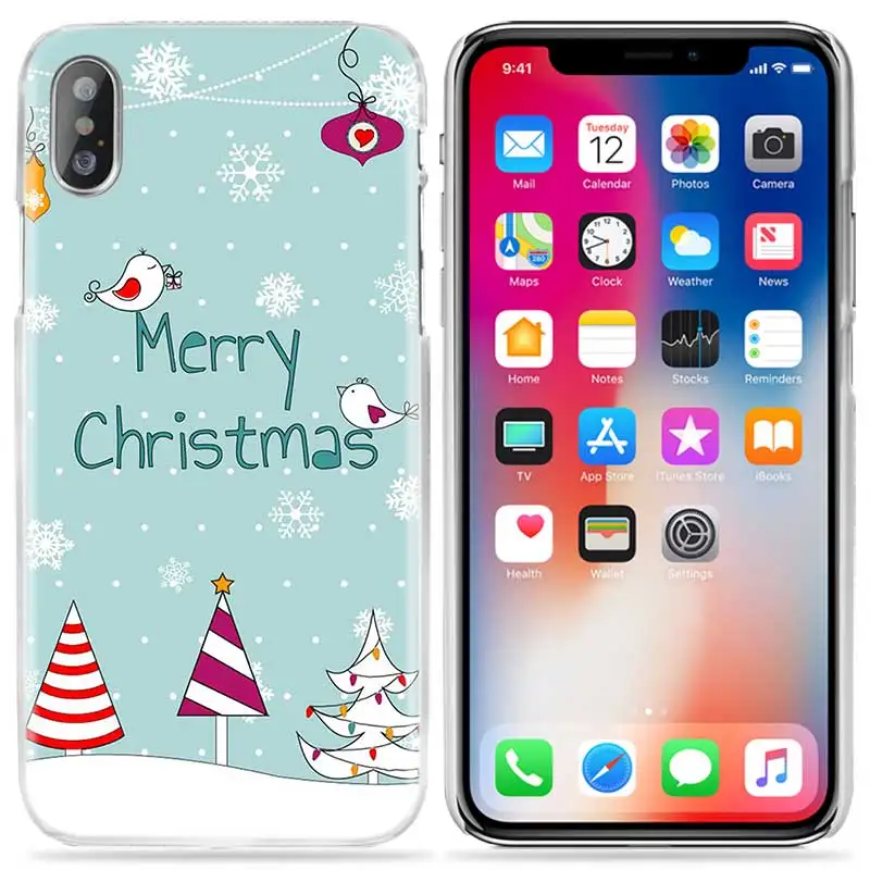 Рождественский зимний чехол для Apple iPhone 11 Pro XS Max XR X 10 7 8 6 6S+ Plus 5s SE 5 4s 4 5C Жесткий Conchas чехол для телефона pc Coque - Цвет: 08