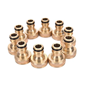 

10Pcs 3/4inch Threaded Brass Tap Adaptor Garden Water Hose Pipe Connector Fitting