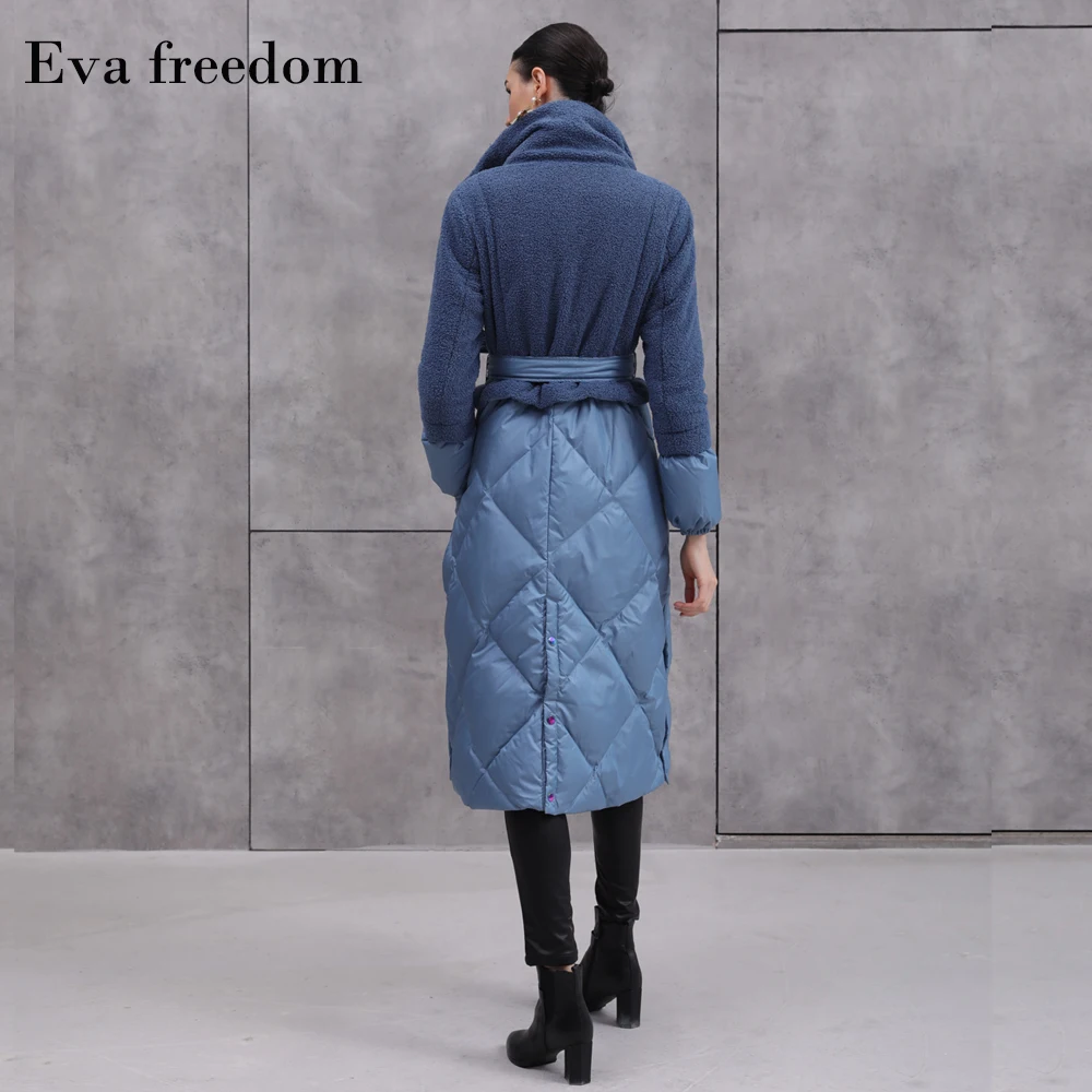 Eva Freedom Европейская и американская Новая мода высокого класса подлинное пуховое платье для женщин