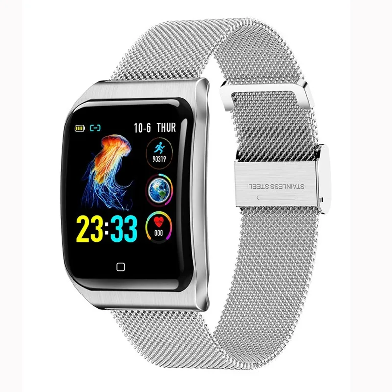 AF6 кровяное давление пульсометр F9 Смарт наручные часы IP68 Водонепроницаемый для мужчин Спорт Bluetooth Smartwatch для IOS Android телефон - Цвет: Серебристый