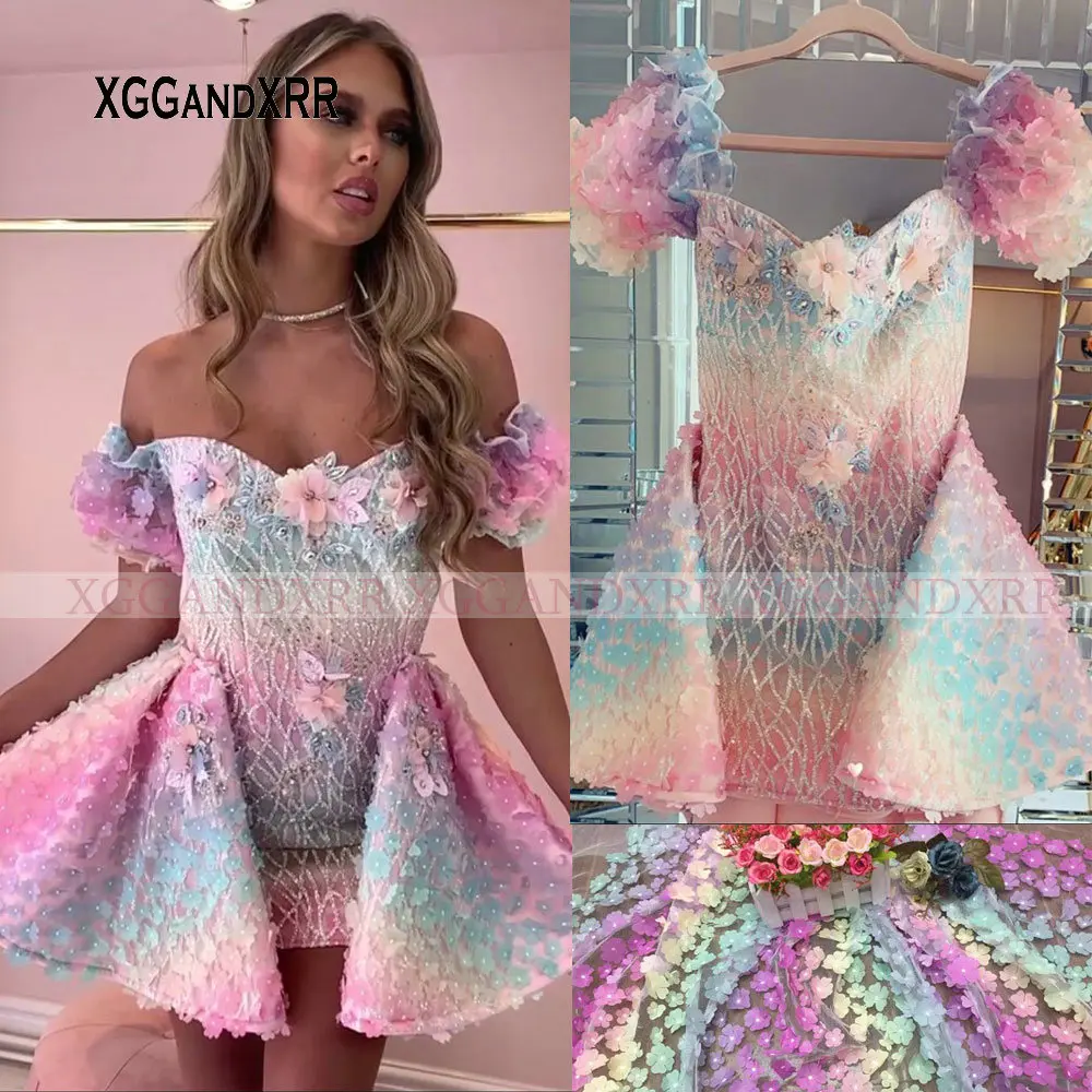 Lovely Short Prom Dress 2022 Flower 