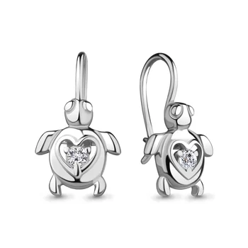 

Children AQUAMARINE earrings with cubic zirconia, silver 925