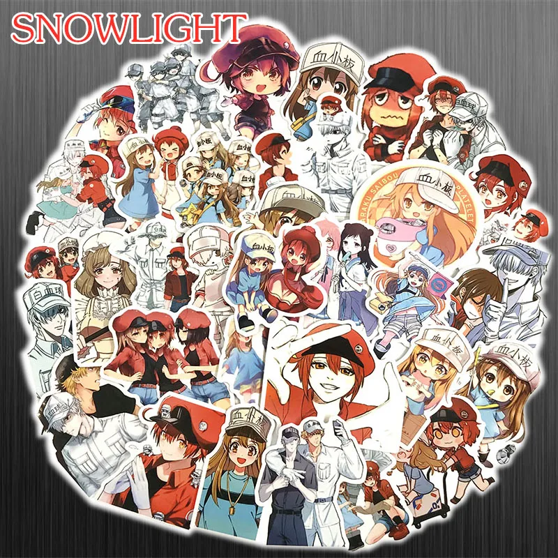 10/30/50 pcs/pack Cells At Work Cartoon Animation Stickers For Snowboard Scrapbook Laptop Luggage Car Bike Skateboard DIY Toy