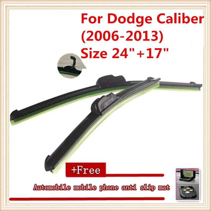 Car windshield wiper Blade For Dodge Caliber (2006 2013),Size 24"+17"windscreen wipercar