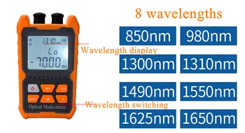 

4 in 1 Mini Multifunction Optical Power Meter Save data Visual Fault Locator Network Cable Test VFL optical fiber tester 15/km