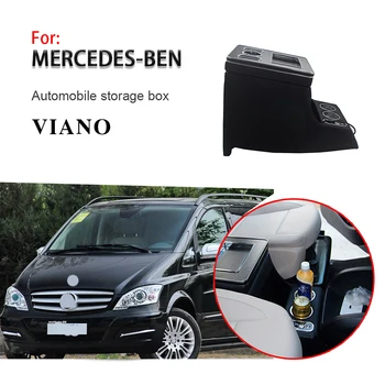 Luz LED reposabrazos caja de contenido Central caja de almacenamiento para Mercedes-Benz Viano Vito W639 2004-2014 accesorios de estilo de coche