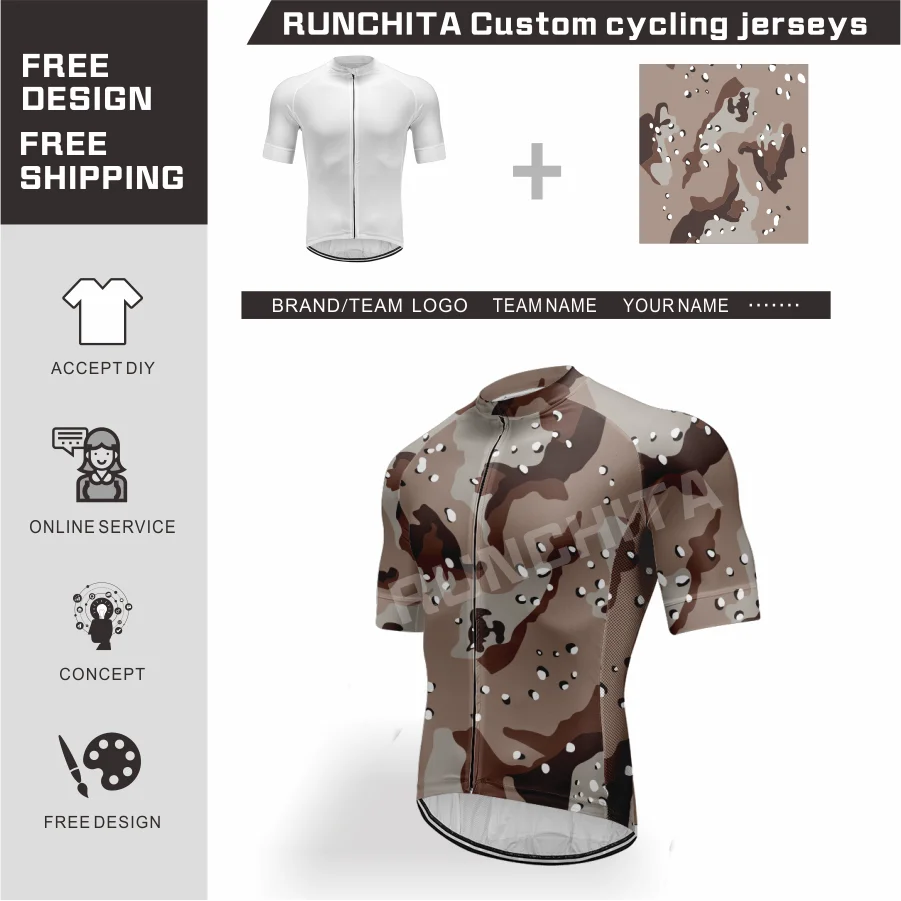 Men Short Sleeve Cycling Jersey Custom Team Name Logo Clothing Summer Training Bicycle Ride Tops Road Bike Sport Shirt Quick Dry