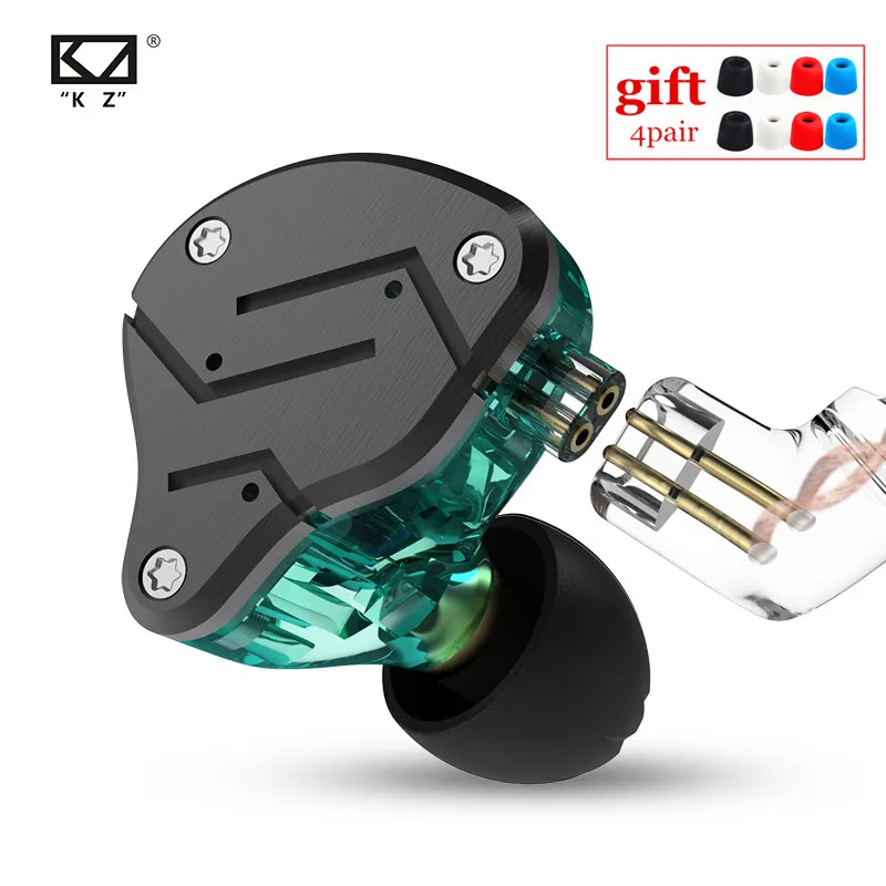 Новый KZ ZSN 1DD + 1BA тяжелый бас Железный коммутирующий кабель в наушниках HIFI