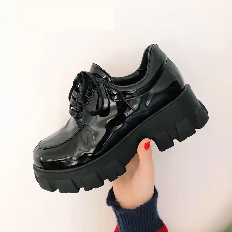 platform patent shoes