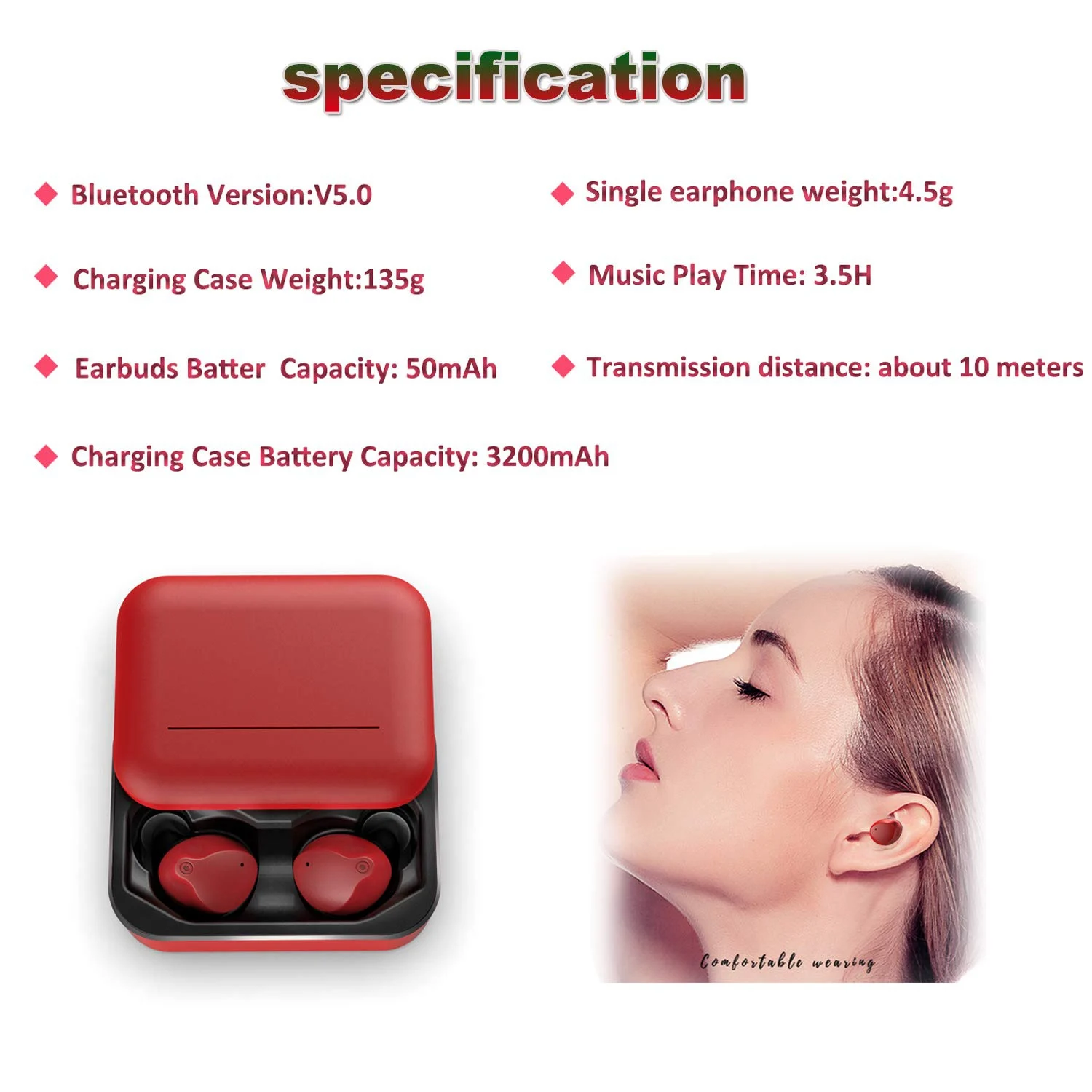 V10-Tws Bluetooth 5,0, наушники, стерео Беспроводная гарнитура, глубокий бас, наушники, мини наушники с микрофоном, зарядная коробка, наушники
