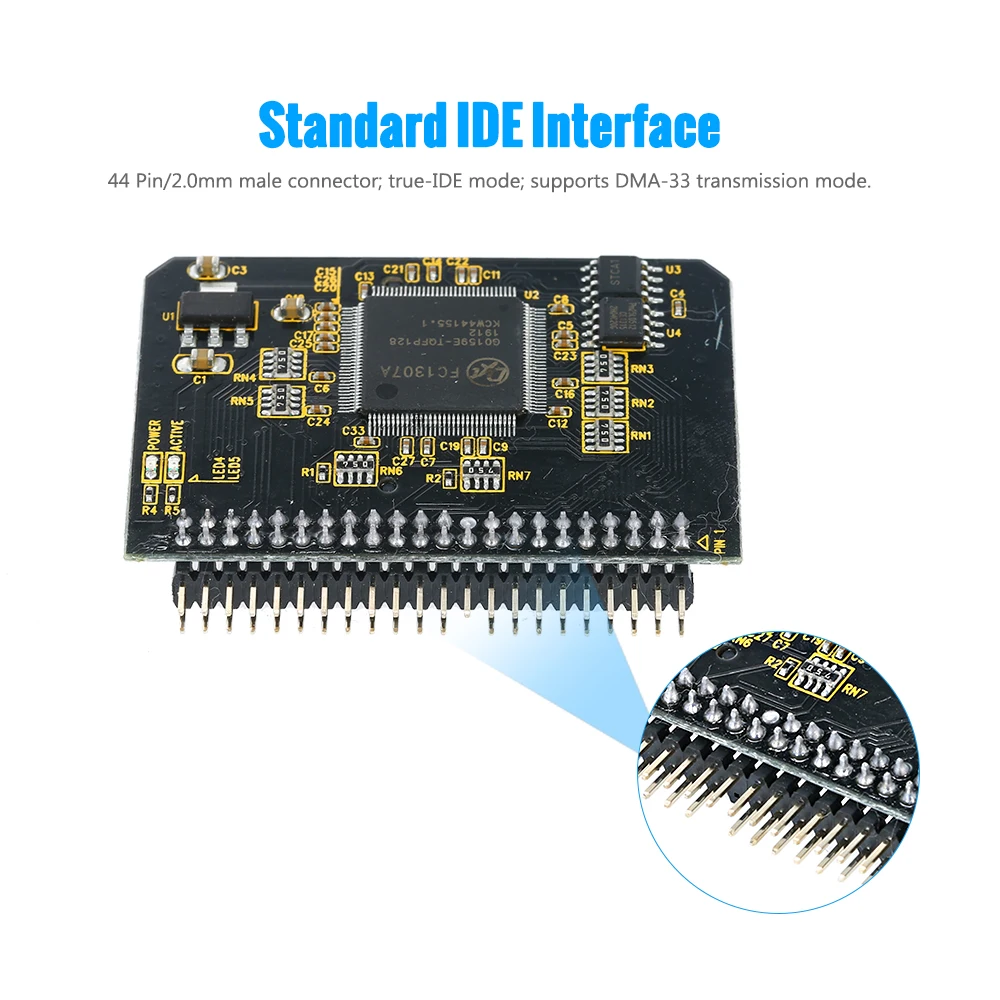 Безопасный цифровой SD/SDHC/SDXC/MMC карта памяти для IDE 2,5 дюймов 44 P 44 Pin Мужской адаптер SD 3,0 конвертер