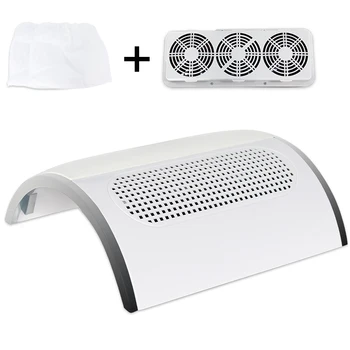 

40w Nail Suction Dust Collector Large Size Strong Nail Vacuum Cleaner Machine With 3 fans 2 bags Tool