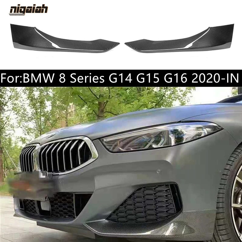 

Dry Carbon Front Bumper Splitter Fog Lights Corner Splitters Covers Trim Fit For BMW 8 Series G14 G15 G16 2020+ Car Accessories