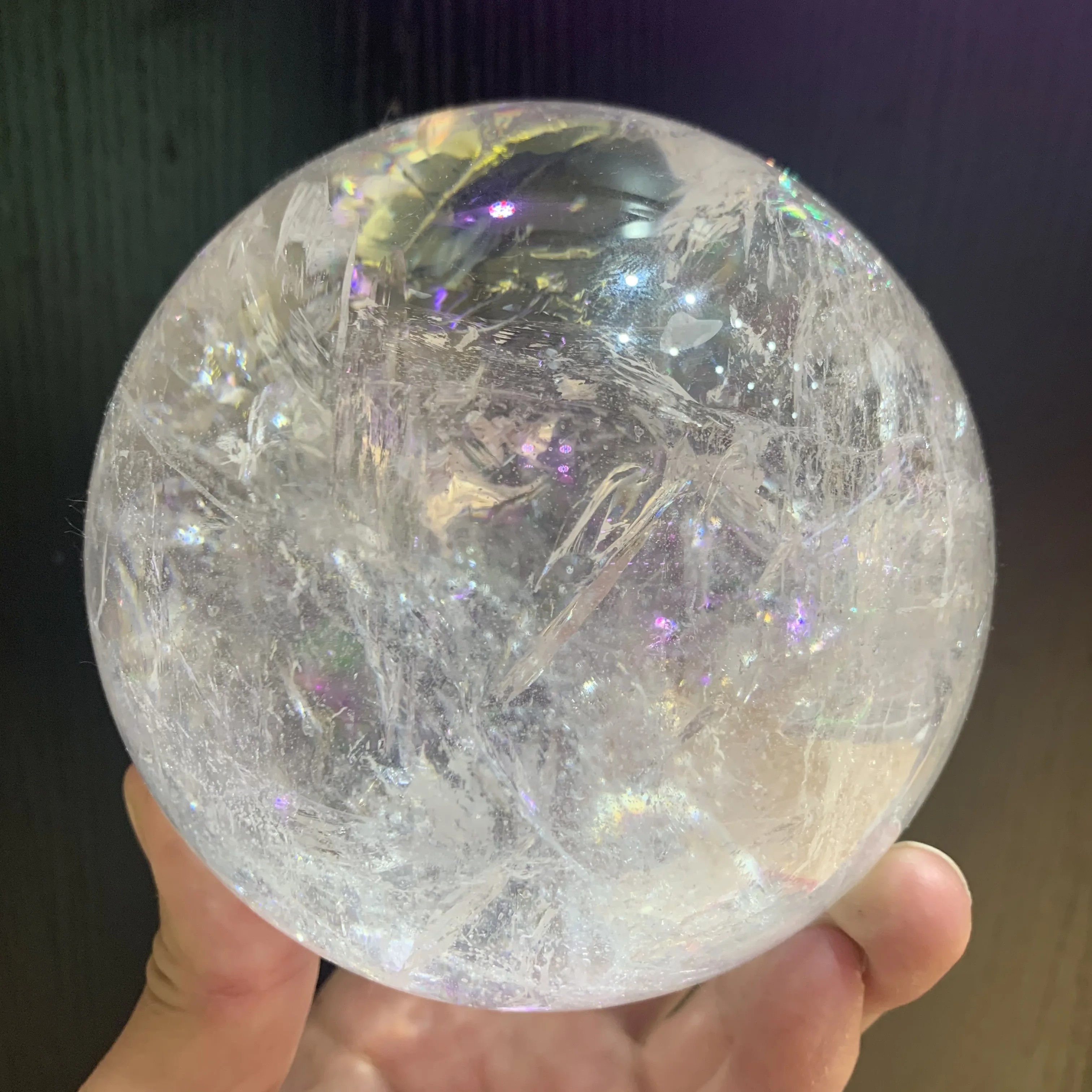5A Natural Crystal Rainbow Clear Quartz Sphere Ball Energy Reiki Stone Room Home Office Aquarium Decoration Accessories Gemstone | Дом и сад