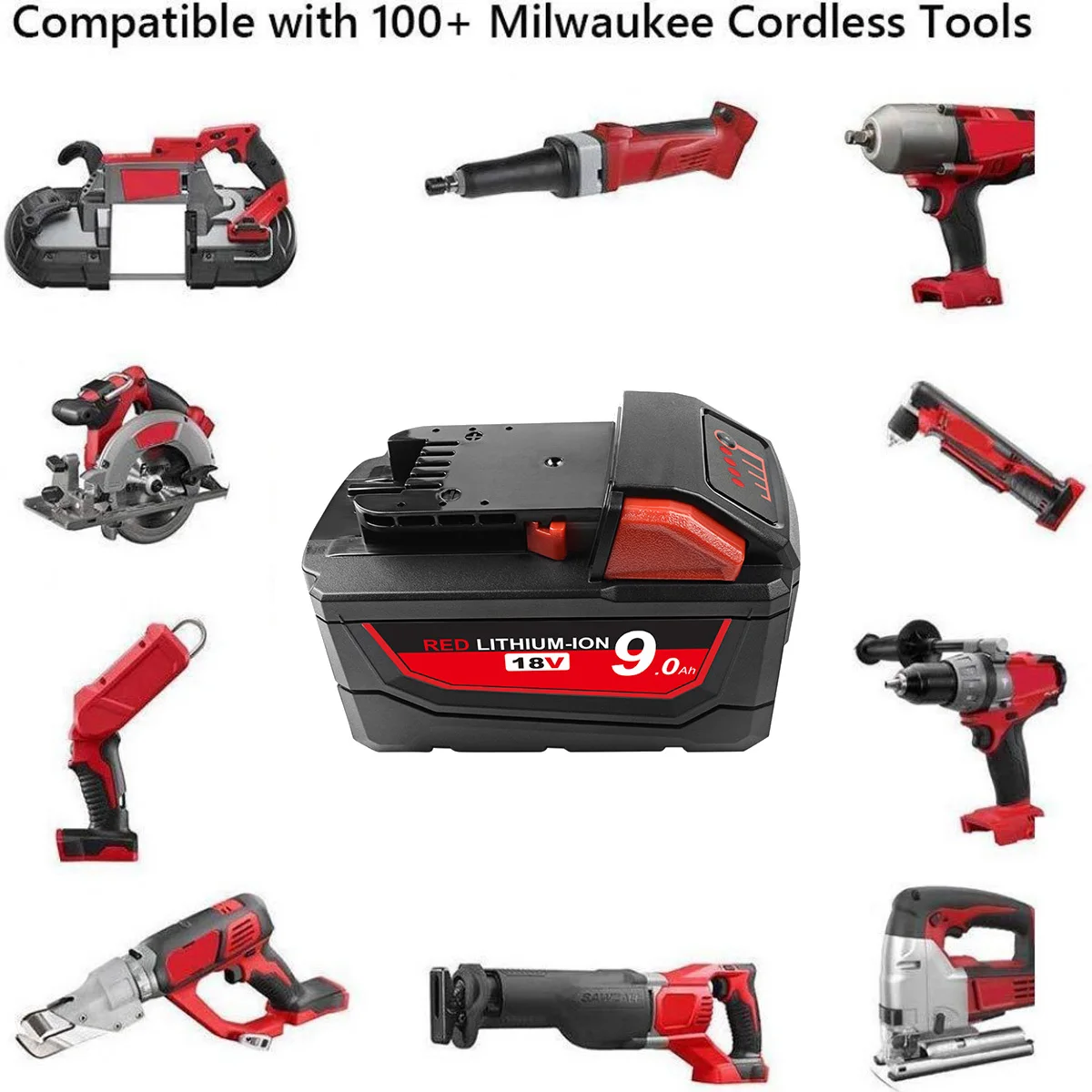 Сменный литий ионный аккумулятор M18 18 в 9 0 Ач для аккумулятора Milwaukee M18B совместим с