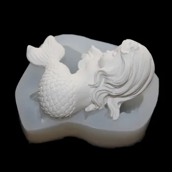 

New Mermaid Shape Silicone Mold Handmade Soap Mold Sleeping Mermaid Cake Decorating Tools Candy Chocolate Mold Pendant Mold