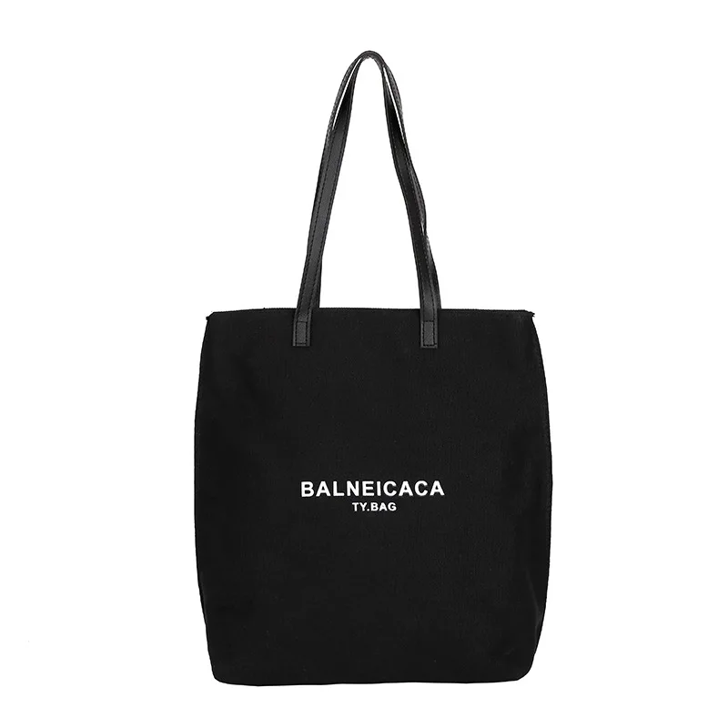 

2019 new JIULIN canvas shoulder Korean student literary style portable letters simple women's bag