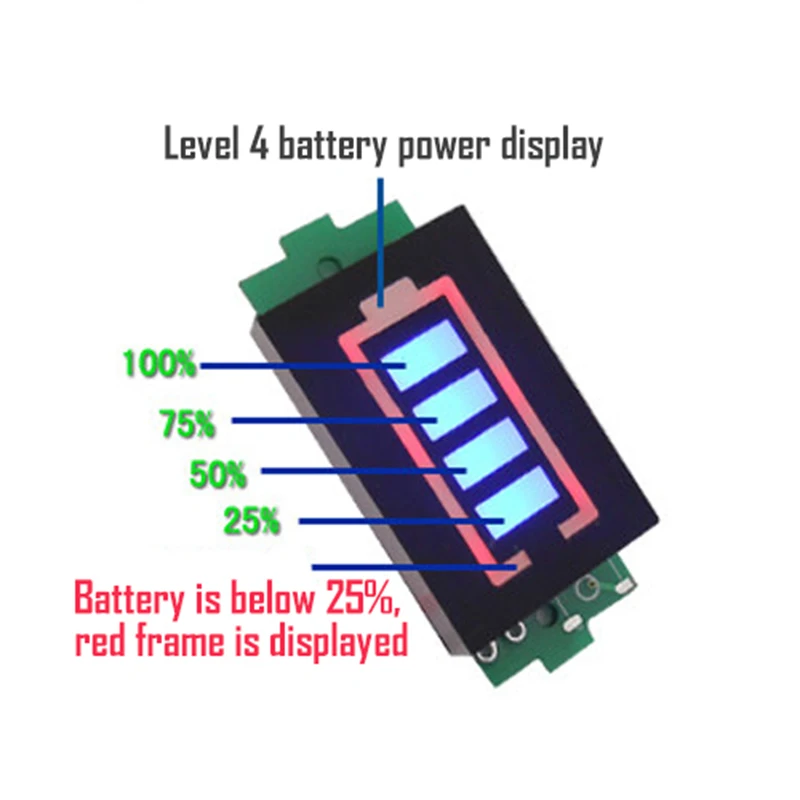 

3.7V/2S/3S/4S/6S Li- Li- Lithium Battery Capacity Indicator Module Blue Display Electric Vehicle Battery Power Tester