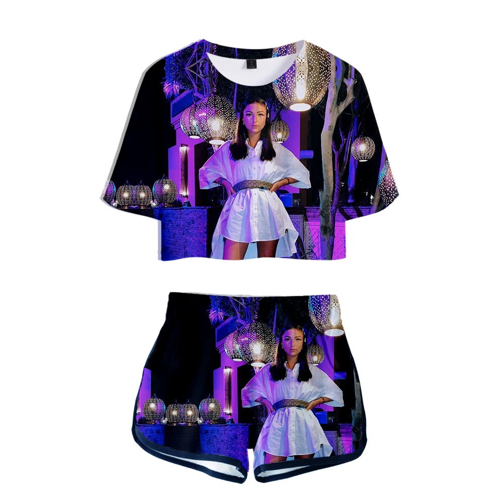 Conjunto de 2 piezas de camiseta de reina de Eva para mujer, camiseta Sexy, conjuntos informales de moda Kawaii para chica, ropa de calle de estilo Preppy 2020