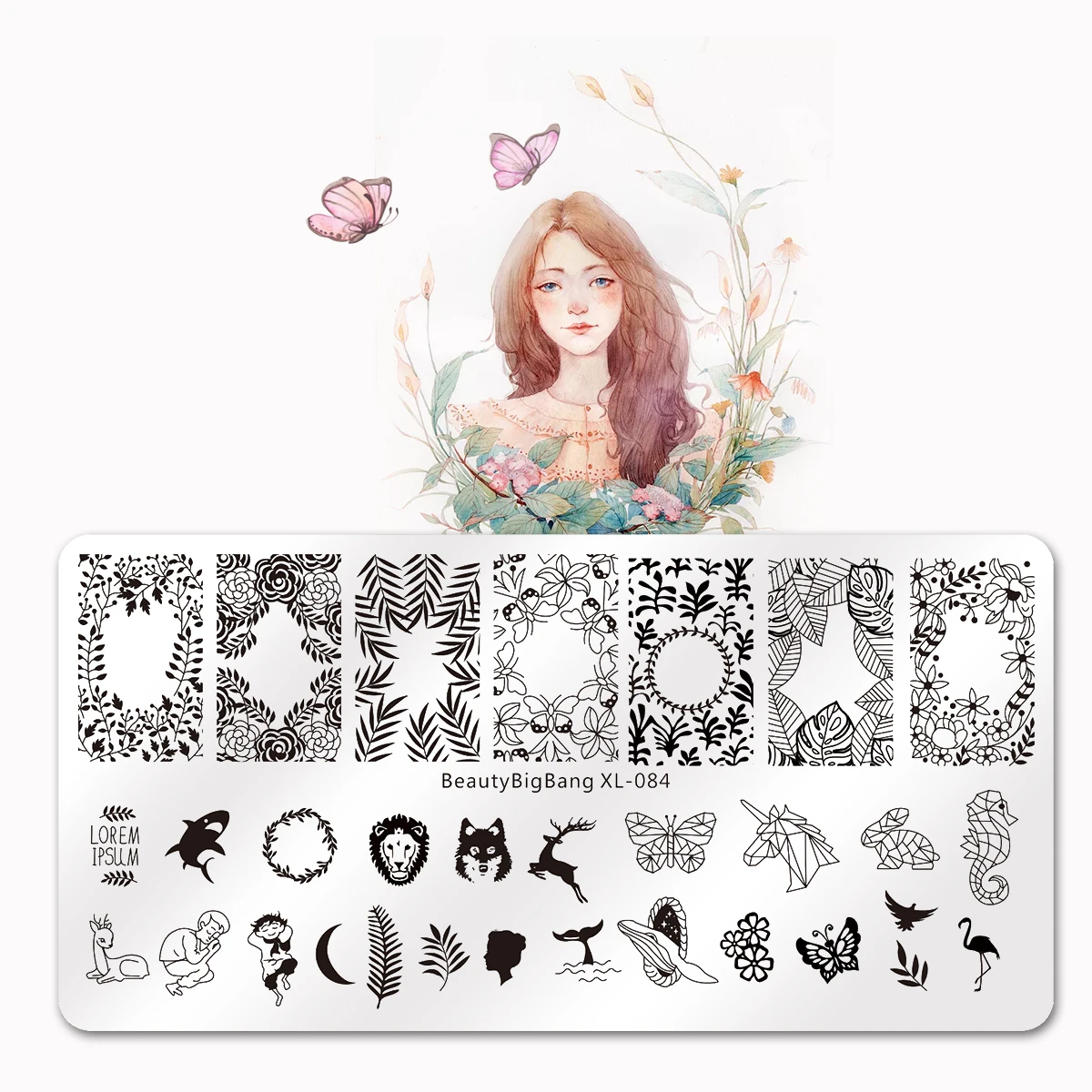 BEAUTYBIGBANG 6*12 см Хэллоуин дизайн ногтей штамповка пластины привидение, паук шаблон маникюра изображения Шаблон фестиваль трафарет для ногтей - Цвет: 84