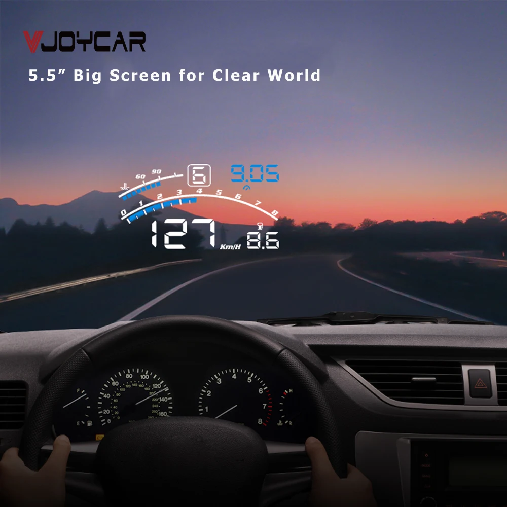 

2020 New Hud OBDII EUOBD Head Up Display 5.5" On-board Computer Auto Car Speedometer Projection on Car Glass Speed Alarm
