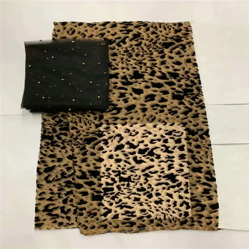 Горячая высокого качества модный Печатный шелковистый бархат 5 ярдов и 2 ярдов шифоновой ткани тюля! LXF9236