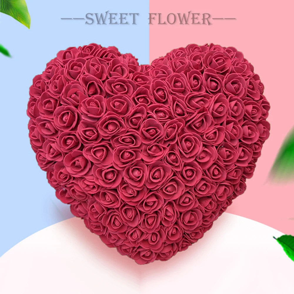 25cm červený růže milovat preserved květin roses srdce tvarované věnec vánoce dárky ženy valentines dar valentine's den dosavadní