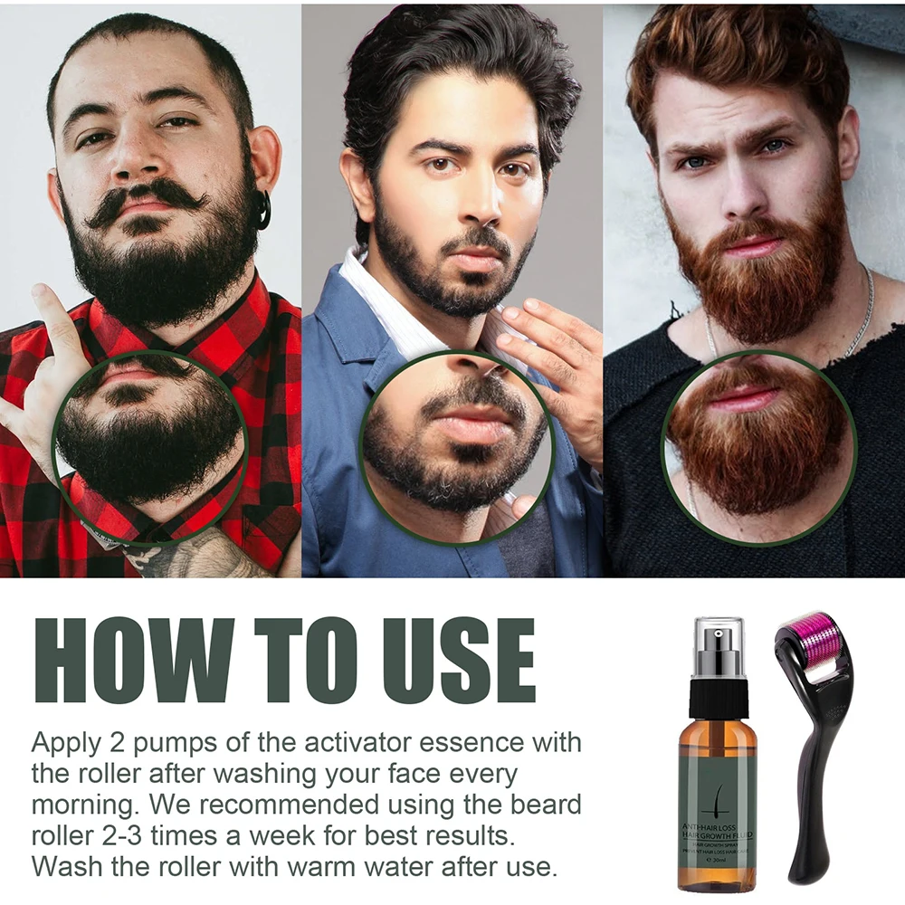 Natural Men Beard Growth Essence Spray Hair Loss Treatment Conditioner Groomed Fast Beard Growth Enhancer Maintenance images - 6