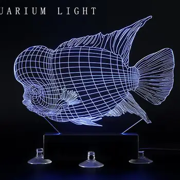 

18*23*3.5 cm Aquarium Fish Tank 3D Colorful LED Aquarium Lamp Remote Control Timing Lighting Submarine Light