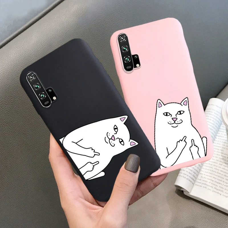 Мягкий чехол для Huawei Honor 10 Lite 8A 8S 8X 8C 9 9X 20 Pro 6X 7A 7C 7X V10 V20 Candy Fat Cat с рисунком|Бамперы| |