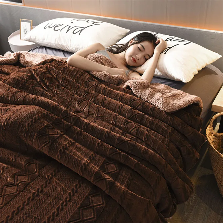 Большое теплое толстое покрывало из овечьей кожи, флисовое пушистое шерстяное одеяло s для кровати, клетчатое покрывало для дивана, покрывало Deken
