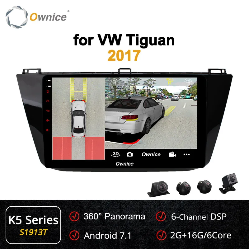 Ownice K1 K2 K3 K5 K6 Восьмиядерный Android 9,0 автомобильный радиоприемник gps навигация для VW Tiguan L DVD мультимедиа 4G LTE 360 панорама DSP - Цвет: S1913 K5 Series