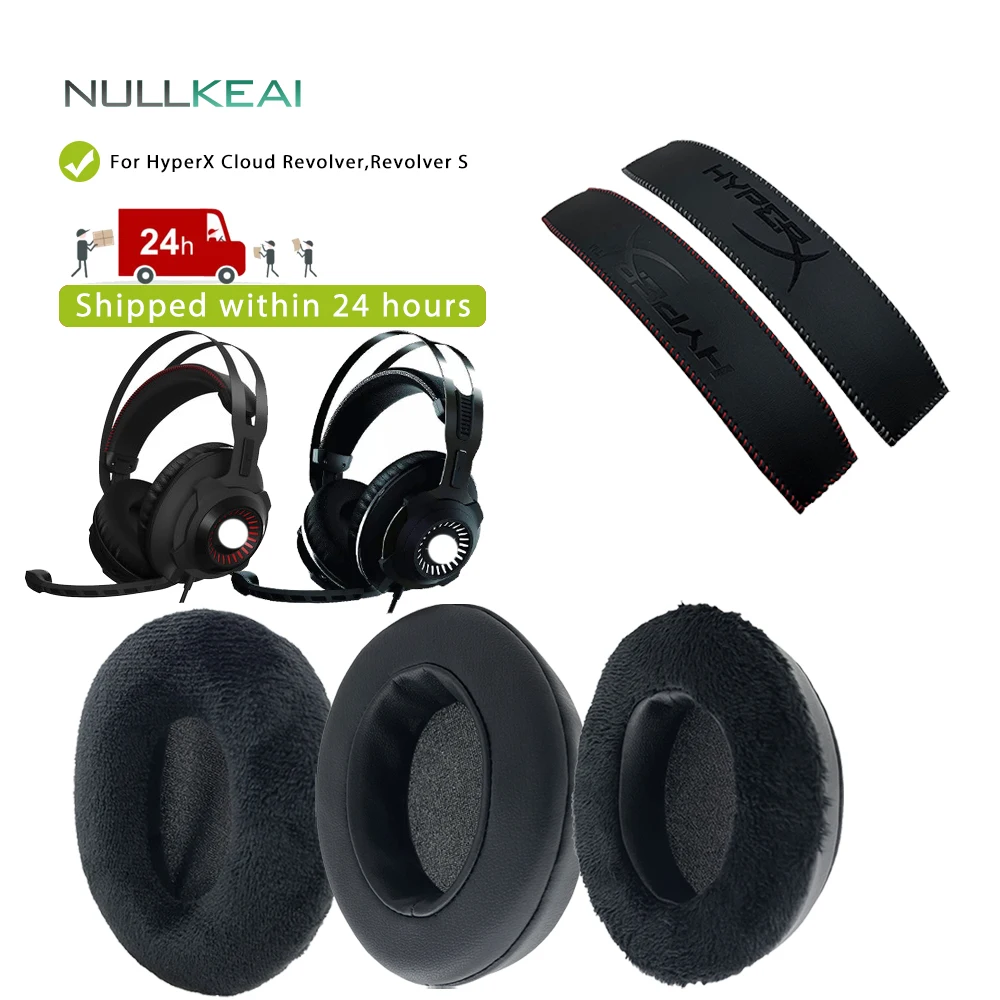 Сменные утолщенные кожаные бархатные наушники NULLKEAI для HyperX Cloud револьвера