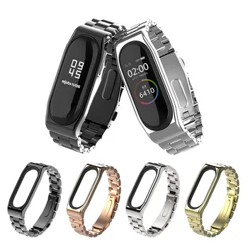 

Protector/Bracelet Mi band 3 4 strap For Xiaomi mi band 4 3 Strap/Bracelet for Mi Band 4 3 Strap Metal Wristband Straps D20