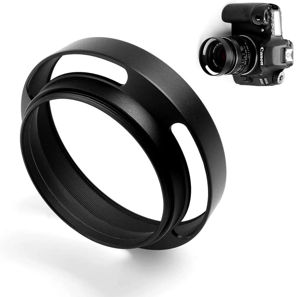 Camera Lens Hood Metal Vented Lens Hood 49mm 52mm 58mm 55mm 62mm 67mm 72mm 77mm Screw-in Lente Protect For Leica Canon Nikon Sony