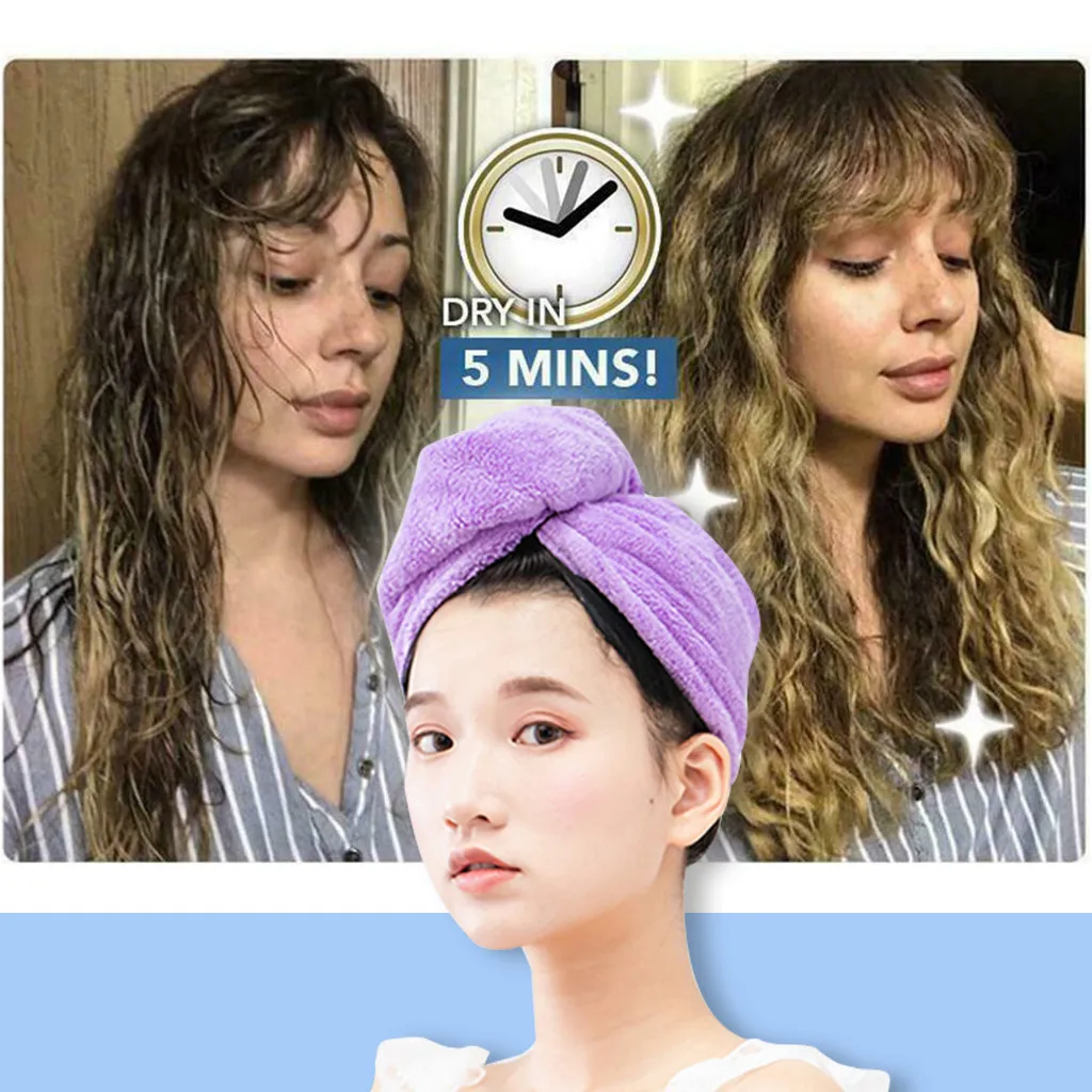 Towel shower cap quick-drying hair mask microfiber shower cap magic shower cap microfiber coral fleece dry hair dropshipping#40