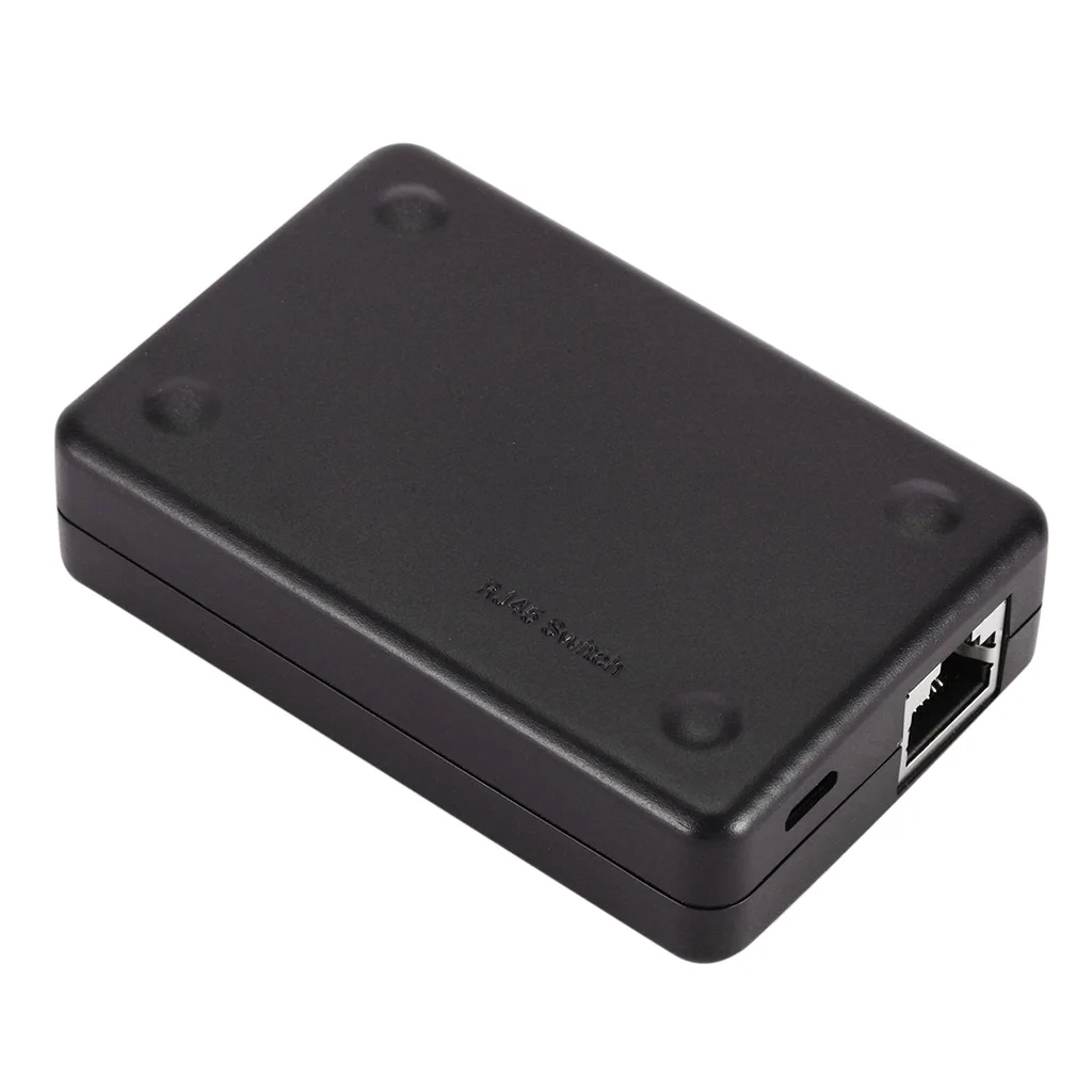 Mini 2 In 1 Out RJ45 Network Switcher Box Ethernet Internet Adapter For Computer Black New