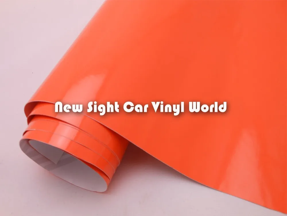 Глянцевая виниловая пленка оранжевого цвета с выпуском воздуха для автомобильных наклеек Размер: 1,52*30 м/рулон