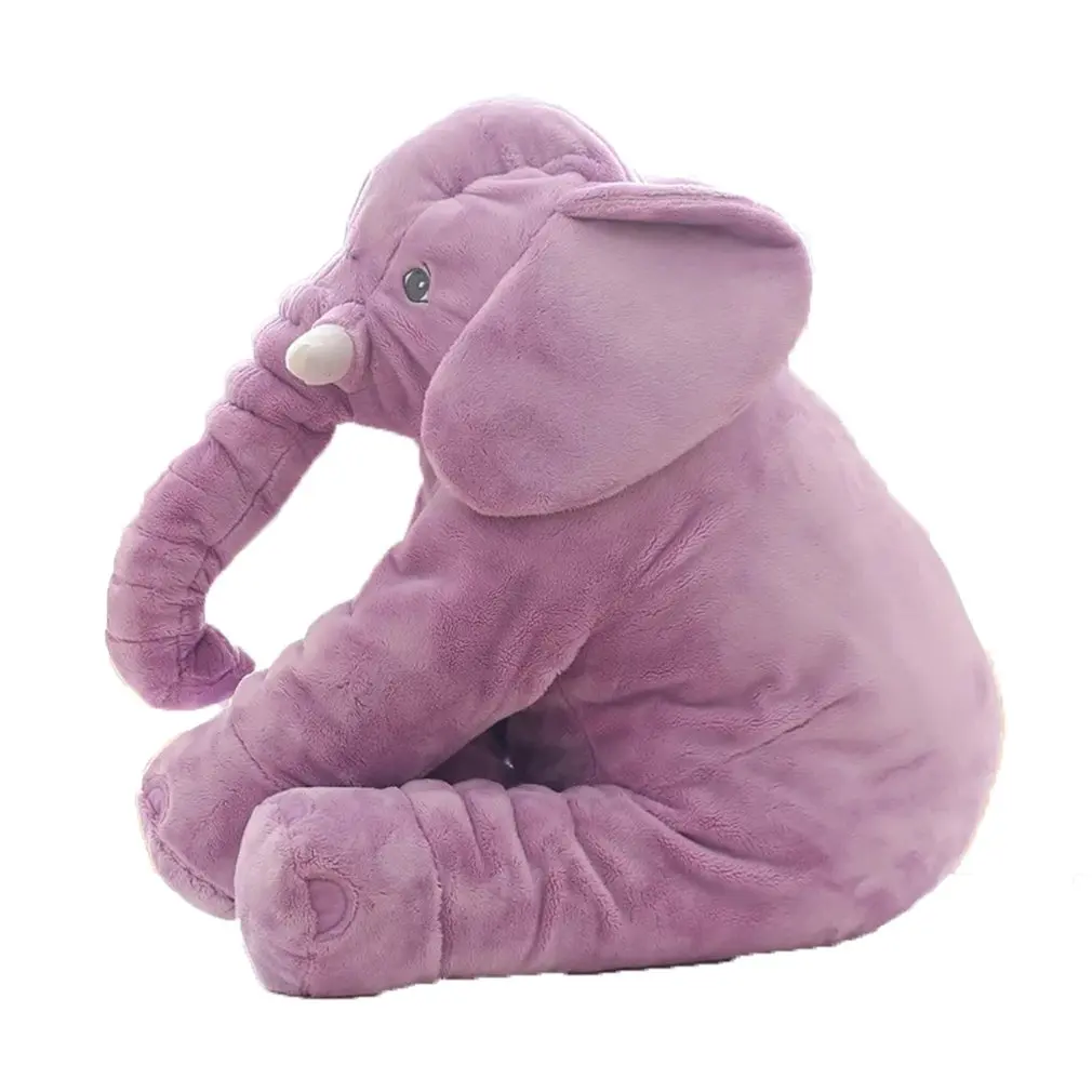 40 см/60 см Высота Большой плюшевый слон кукла игрушка Дети Спящая задняя подушка милый плюшевый слон Детская кукла подарок - Цвет: 40CM purple