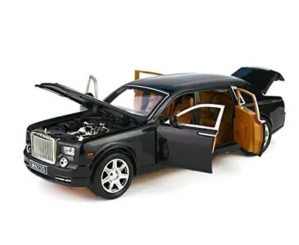 Zhenwei Rolls-Royce модель автомобиля из сплава 1:24 Phantom модель автомобиля мальчик литье под давлением звук и свет и оттягивающаяся назад модель с подарочной коробкой - Цвет: black