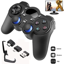 2.4G denetleyici Gamepad Android kablosuz oyun kolu Joypad ile OTG dönüştürücü PS3/akıllı telefon için Tablet PC için akıllı TV kutusu