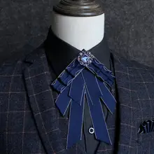 Мужская и женская рубашка с воротником и горным хрусталем, сплав, галстук-бабочка, новинка, Свадебный, деловой, Рождественский галстук, галстук, Униформа, лента, галстук-бабочка