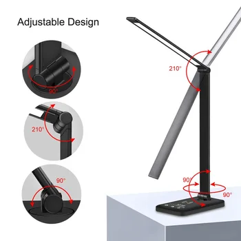 

Multifunctional LED Desk Lamp with Fast Wireless Charger USB Charging Port 5 Modes Light TSH Shop