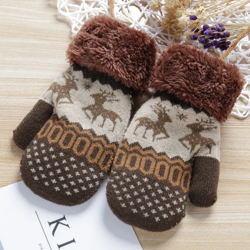 Детские перчатки, зимние, теплые, для мальчиков, для увеличения роста, для девочек, утепленные, милые, для детей, посылка, на палец, для детей, вязаные