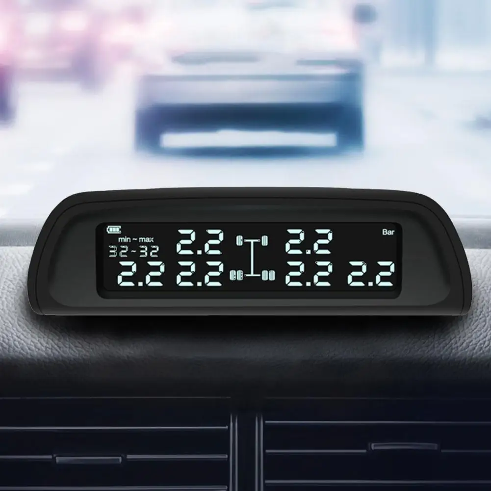 

Car TPMS Auto Truck Car Wireless Tire Pressure Monitoring System With 6 External Waterproof Sensors Replaceable Battery LCD