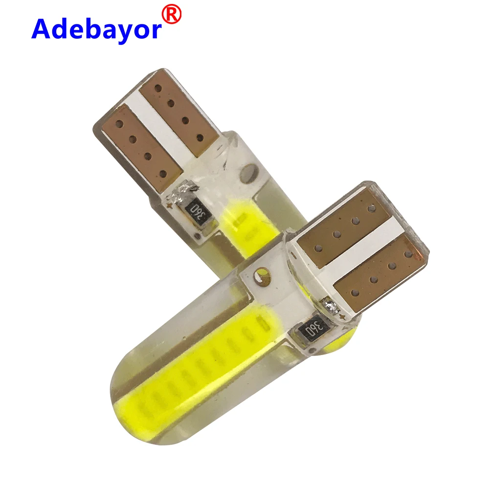 100 шт силикагелевый светодиодный COB W5W T10 194 8SMD клинообразный клиренсный светильник для авто для Чтения номерного знака автомобиля двери багажника автомобиля лампа