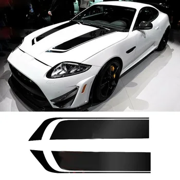 

Universal 2 Pcs 1 Pair Vinyl Car Racing Hood Stripe Decals Vinyl Hood Black Car Styling Stickers Accessories 2020 New