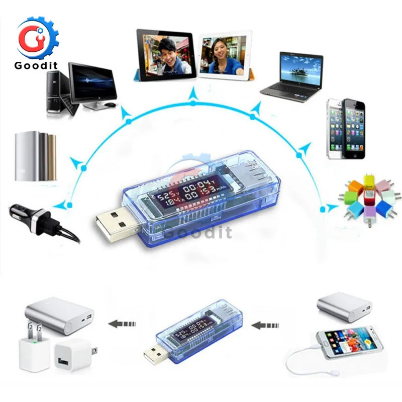 USB тестер цифровой вольтметр постоянного тока амперметр измеритель напряжения